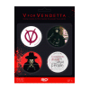 V for Vendetta Pin-Back Button 4-Pack Set A