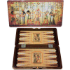 Backgammon Case wood Egypt Design 48cm,