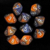 Gemini? D10 10-Set Blue-Orange w/white