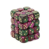 Gemini? D6 12mm (36 Dice) Green-Purple w/gold