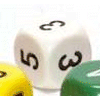 Opaque 16mm Averaging d6 (2-3-3-4-4-5) White w/black