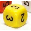 Opaque 16mm Averaging d6 (2-3-3-4-4-5) Yellow w/black