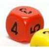 Opaque 16mm Averaging d6 (2-3-3-4-4-5) Orange w/black