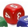 Opaque 16mm Averaging d6 (2-3-3-4-4-5) Red w/white