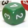 Opaque 16mm Averaging d6 (2-3-3-4-4-5) Green w/white