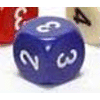 Opaque 16mm Averaging d6 (2-3-3-4-4-5) Blue w/white